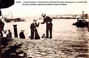 ALGER - ROI EDOUARD VII ET LA REINE ALEXANDRA BATEAU - 15 AVRIL 1905